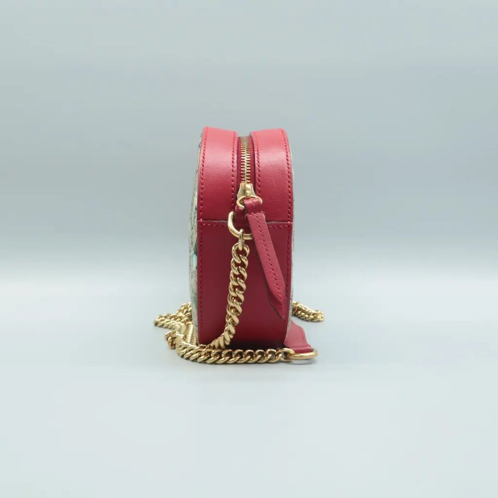 100% Authentic GUCCI Blooms Blue&Red Canvas Shoulder Bag - Picture 4 of 12